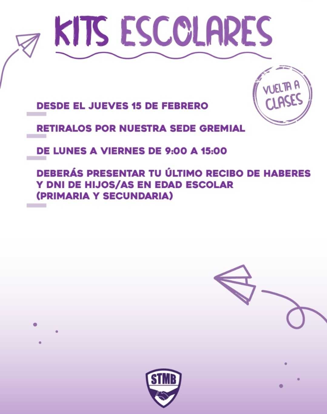 El Sindicato Municipal comienza con la entrega de Kit Escolar