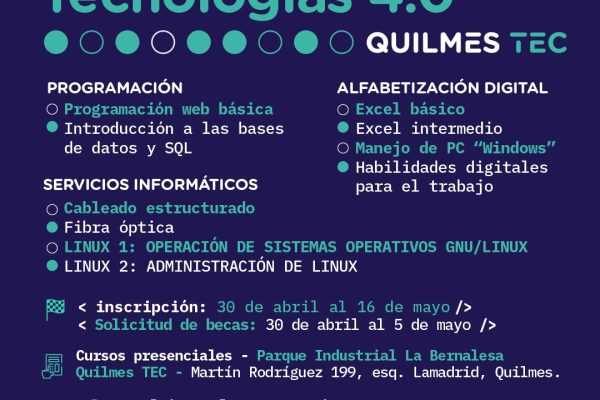 Se encuentra abierta la inscripción para el Ciclo de Tecnologías 4.0 en La Bernalesa