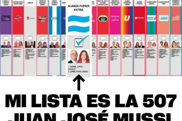 Mussi convoca a votar por Fuerza Patria en las elecciones nacionales del domingo 26