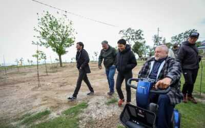«Mata» Rodriguez recibió a Mayra Mendoza quien recorrió las obras de la Pileta que el gremio lleva adelante en el Camping del Rio