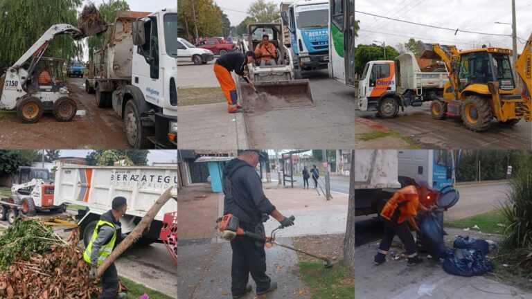 Continúan los operativos de limpieza urbana en distintos puntos de Berazategui