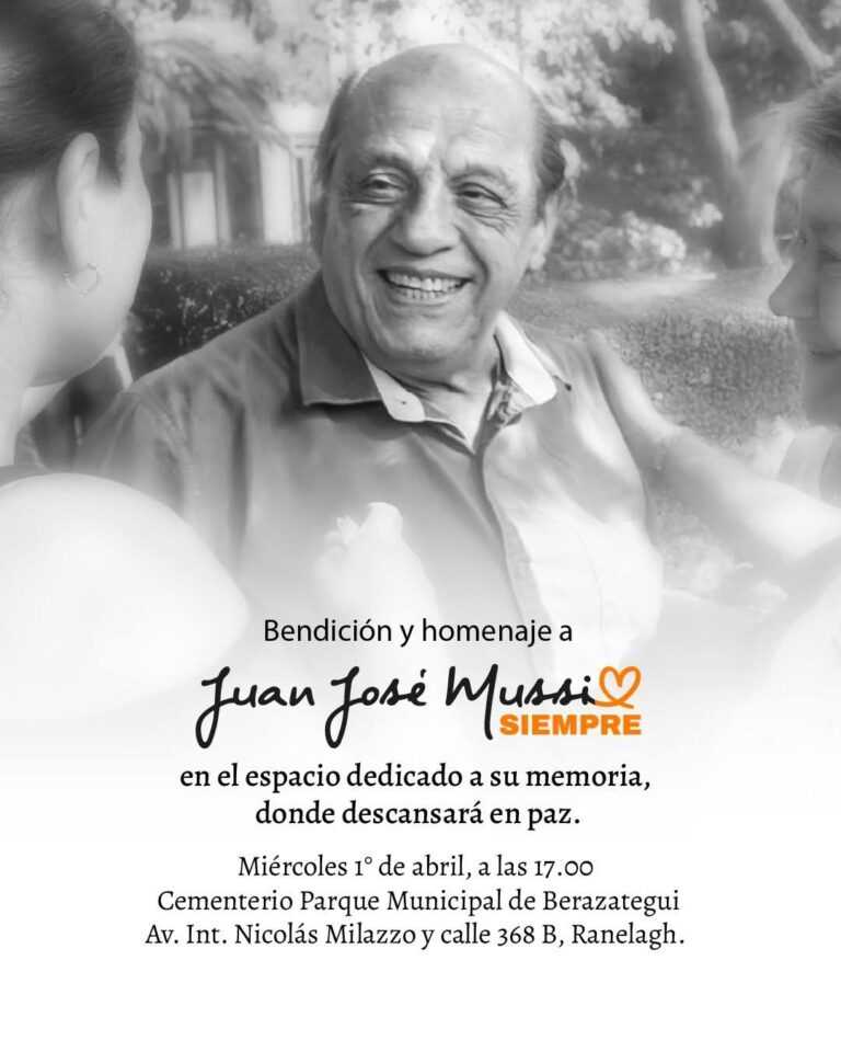Ceremonia de bendición y homenaje a Juan José Mussi